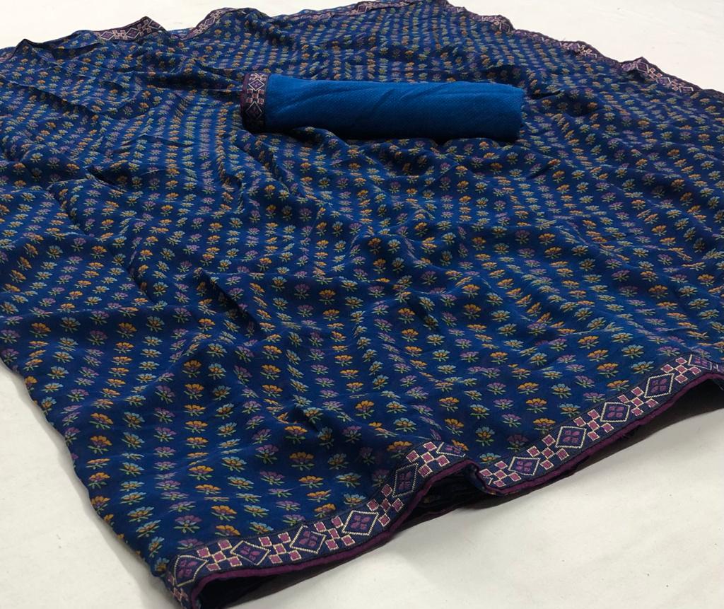 Rajyog Birra Designer Georgette Casual Wear Saree Collection at Wholesale Price